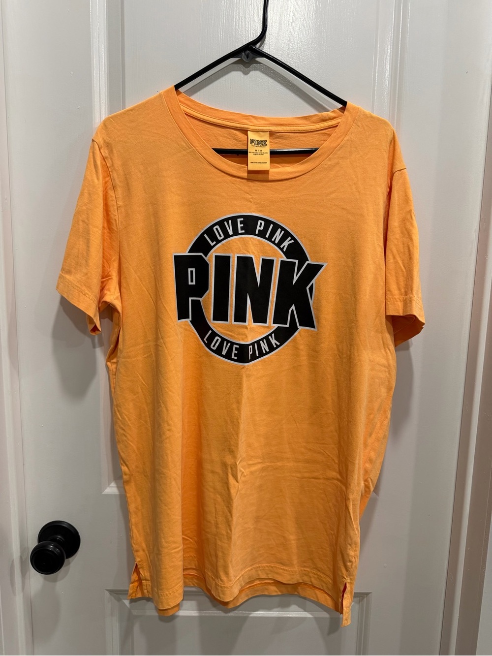 PINK Victoria's Secret Orange Graphic Logo T-Shirt